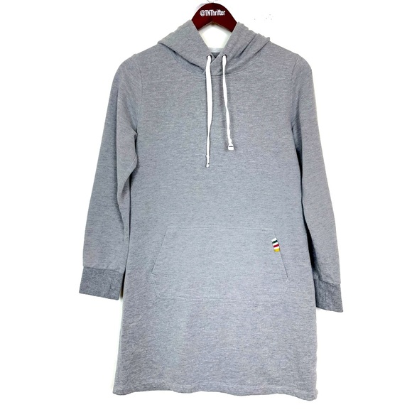 Pendleton Women’s Hooded Sweatshirt Tunic Dress Small Kangaroo Pockets Gray Fall - Picture 1 of 6